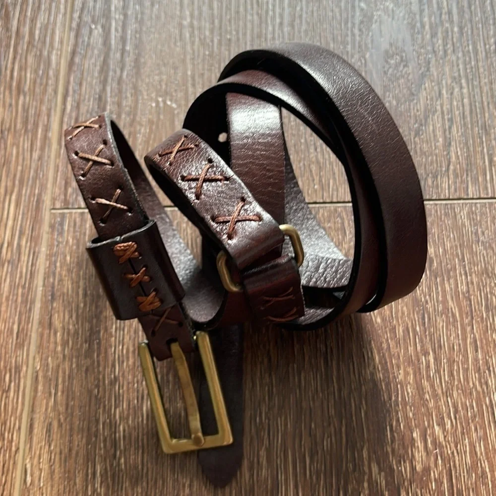 JOHN FARAH DOUBLE ROLL BUCKLE LEATHER BELT S